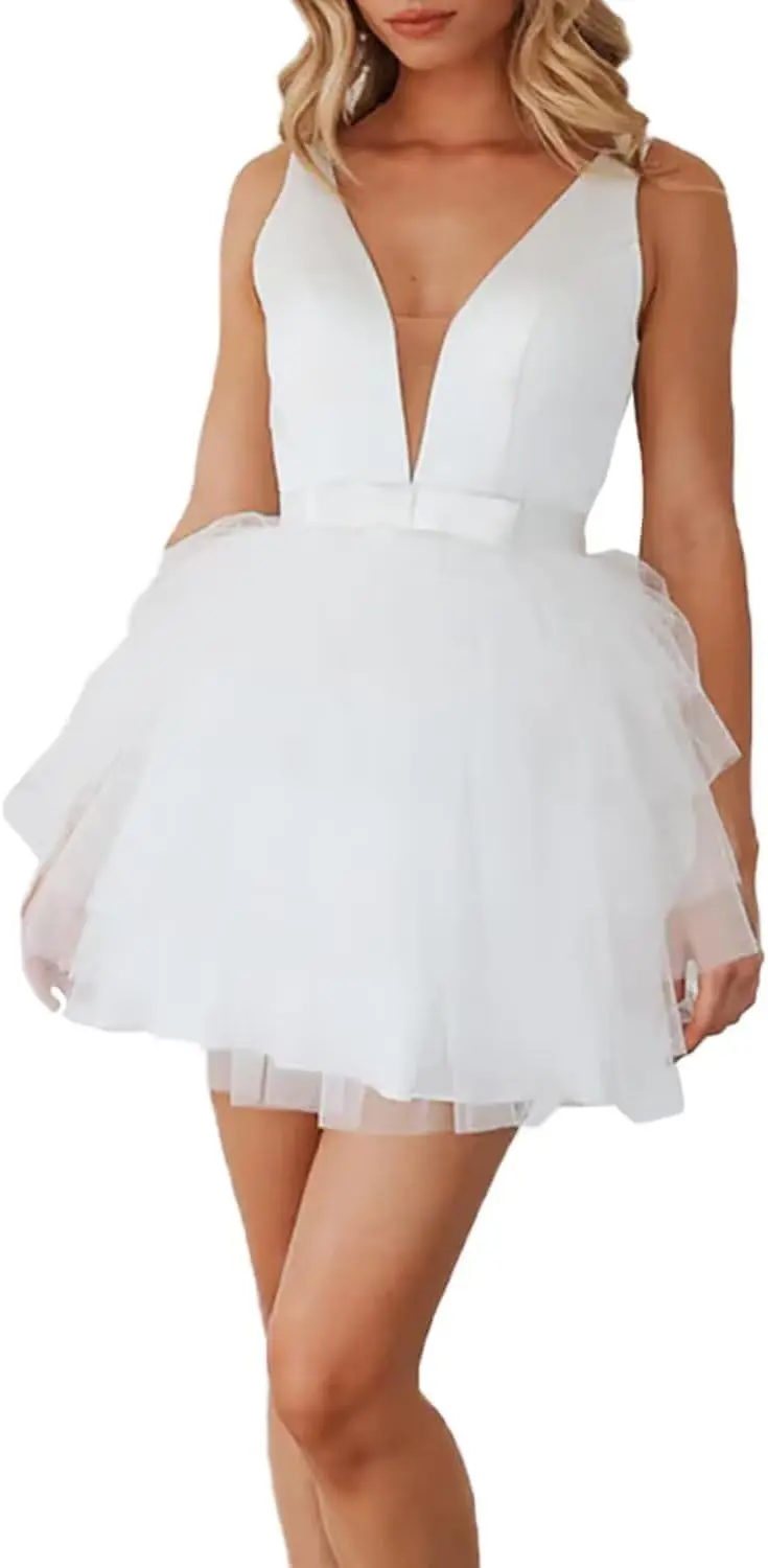

Short Wedding Dresses for Women 2025 Mini Bridal Dress Wedding Reception Gowns for Bride Homecoming Dresses Cocktail Dresses