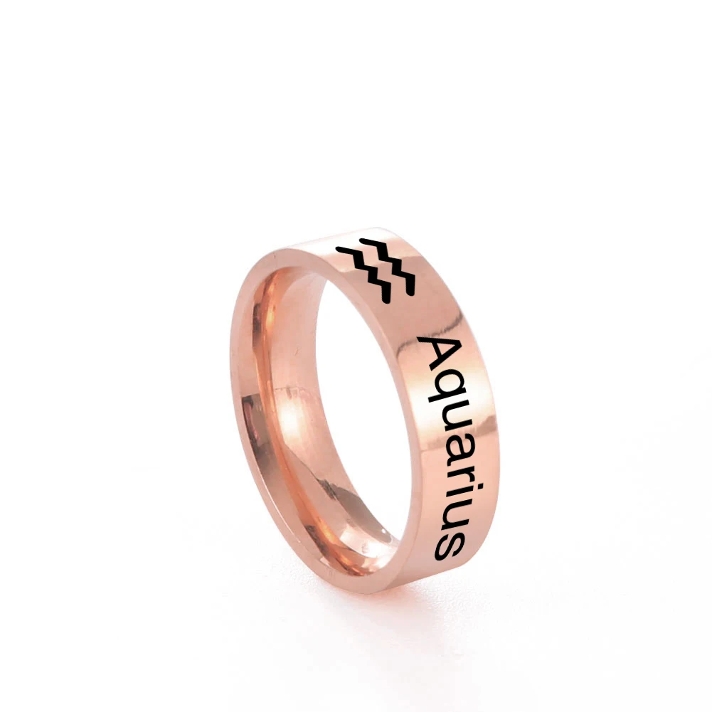 Zodiac Women Men Rotating Ring Leo Libra Aries Gemini Virgo Pisces Scorpio Sagittarius Stainless Steel Rings 2022 Birthday Gift