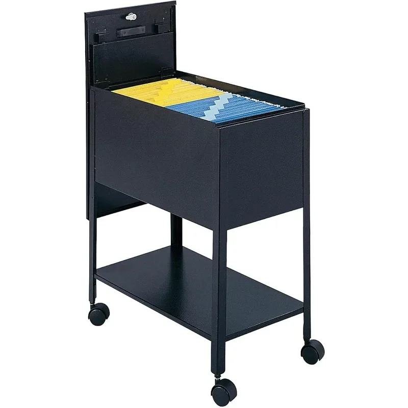 Rolling File Cart, Fits Letter and Legal-Size Hanging Folders, Includes a Locking Lid and 2 Keys