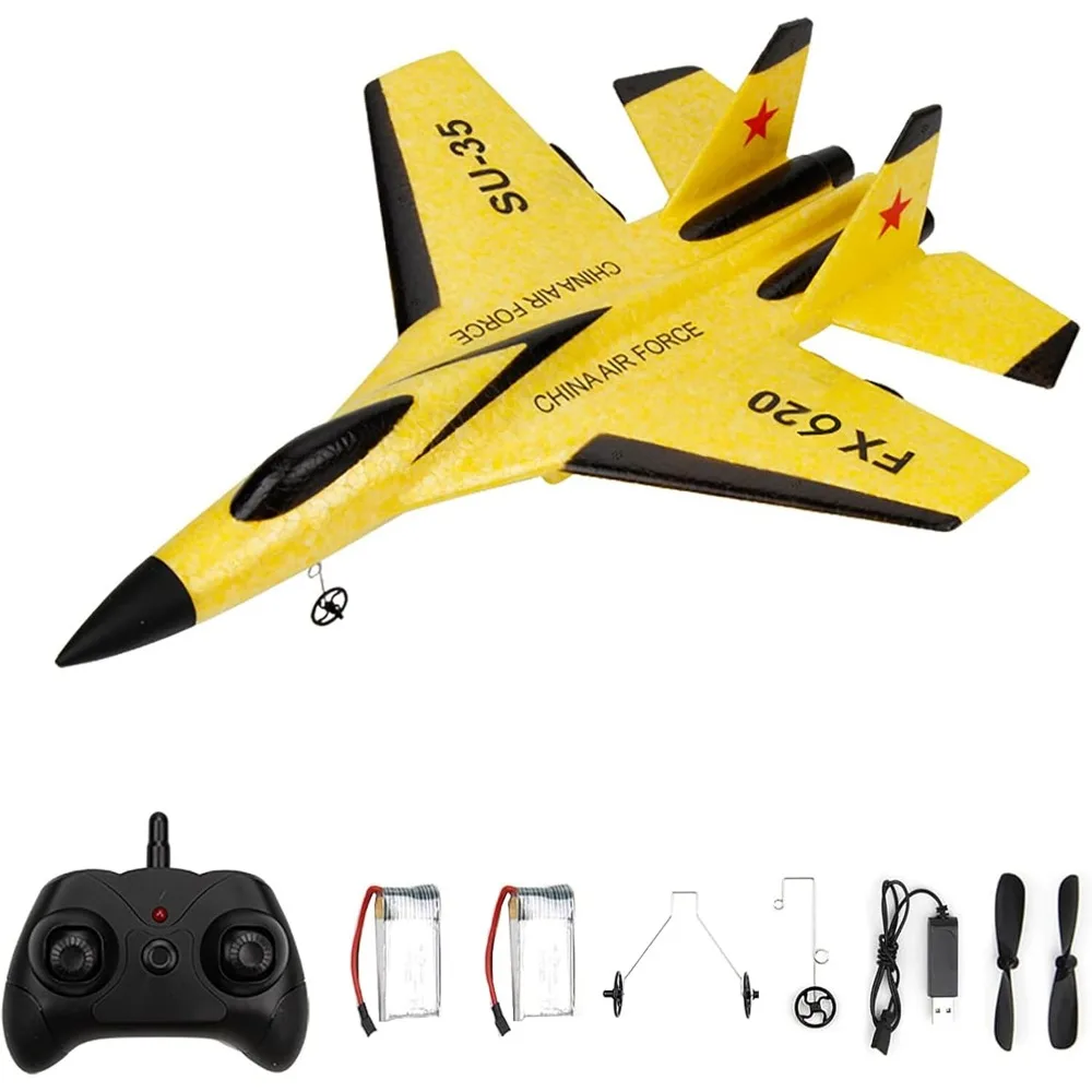 Avião RC de 2 canais de 2,4 GHz - GoolRC FX620 SU-35 EPP Glider Modelo com giroscópio de 3 eixos
