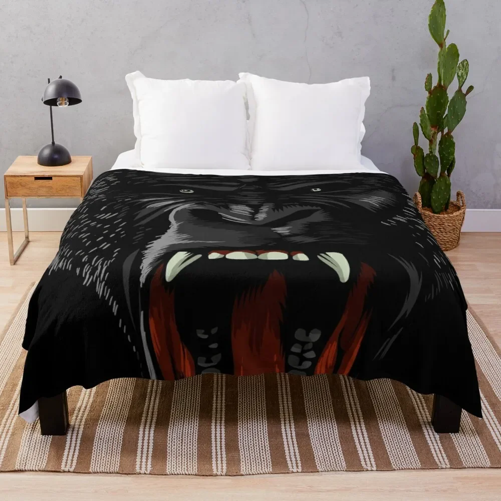 الغوريلا رمي بطانية العضلات الحيوان كينغ كونغ الزخرفية لينة الدافئة دافئ الفانيلا أفخم يلقي البطانيات للفراش أريكة الأريكة #2