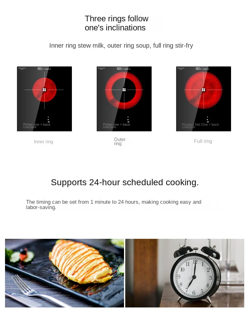 Induction Cooker Single Stove Household High-Power Embedded Mute Electric Ceramic Stove Horizontal