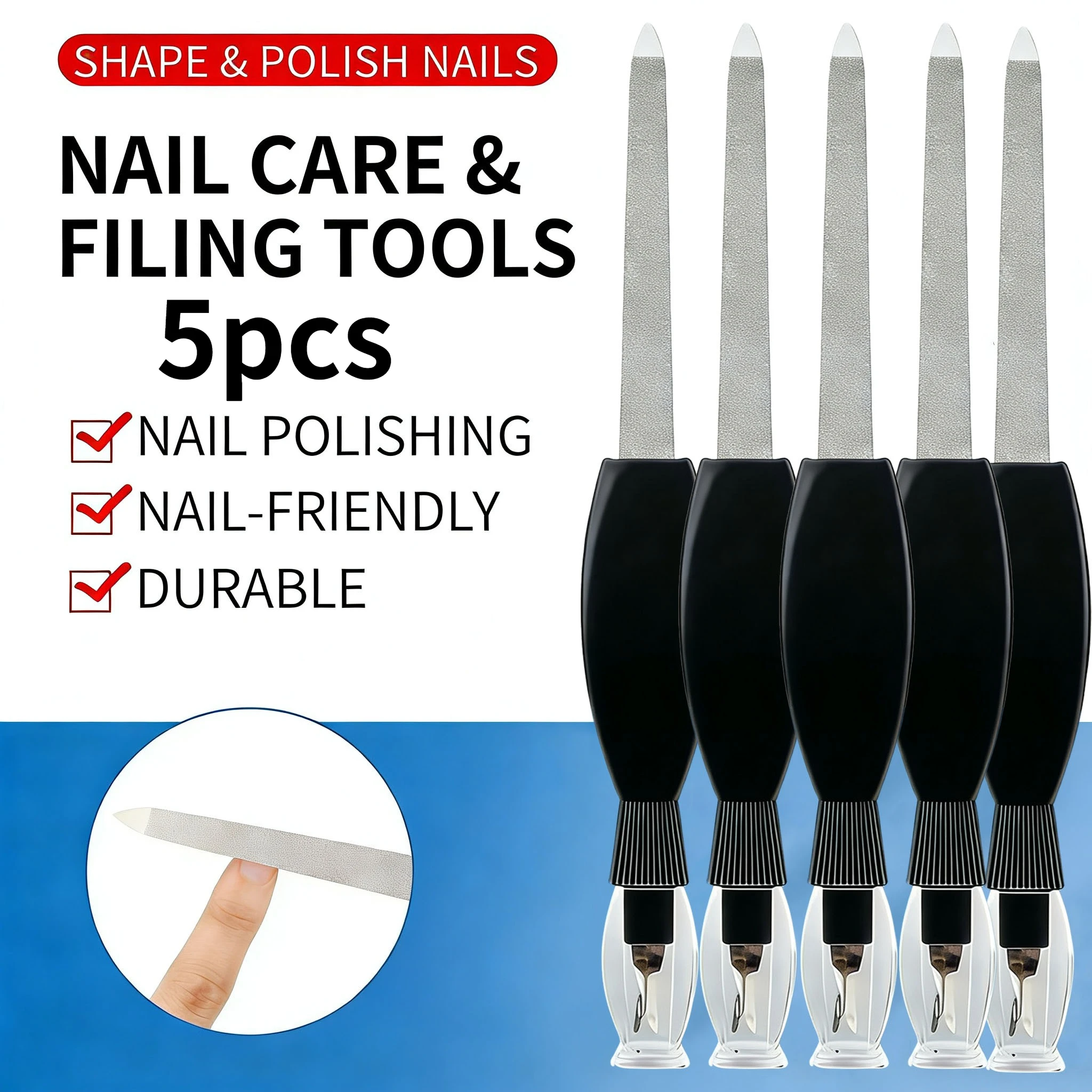 3/5/10pcs Nail Art Professional Nail File Double Sided High Quality Nail File Manicure Pedicure Beauty Tools, Double-sided use