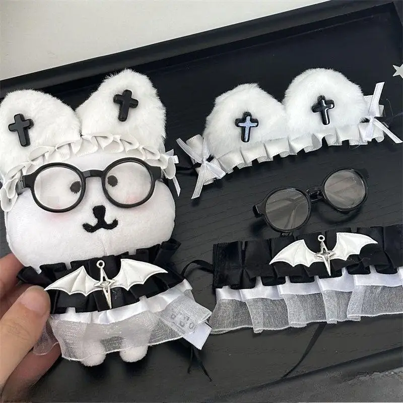 

Cotton Doll Clothes For 10cm Plush Lapupu Idol Dolls DIY Strap Skirt Clothes Sweet Accessories Dresses Pink Bow Lace Skirt