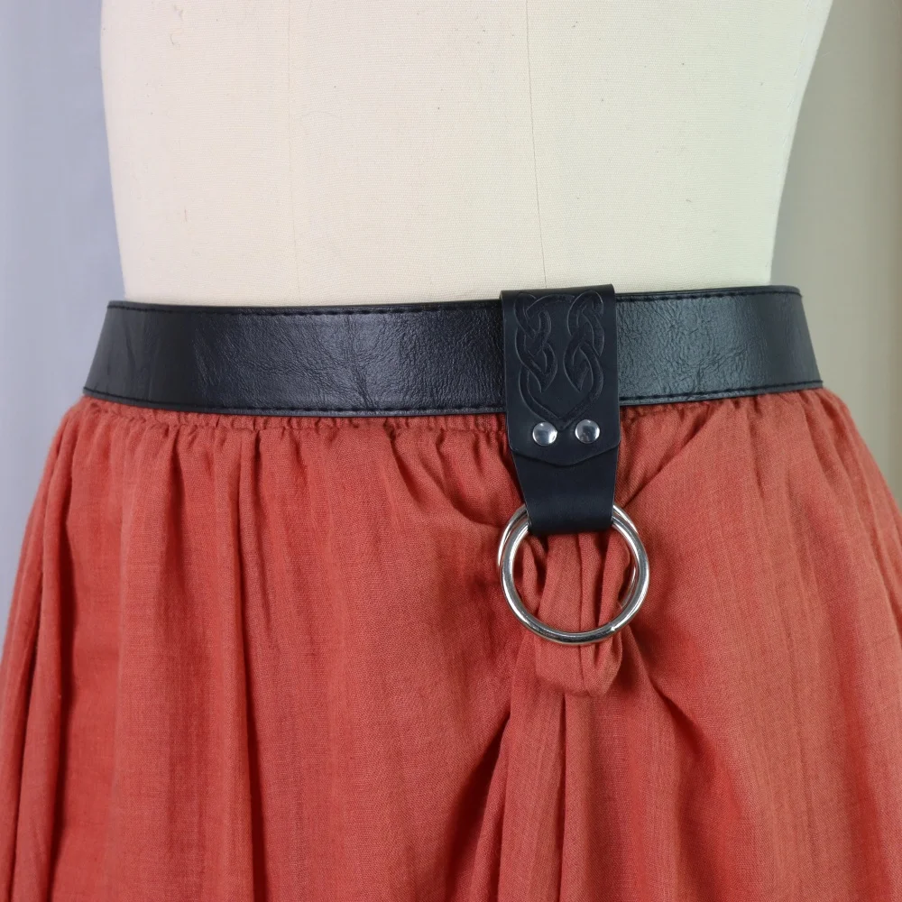 2 uds falda Medieval caminata falda renacentista caminata pretina accesorios Clips para cinturón de vestido cuero PU