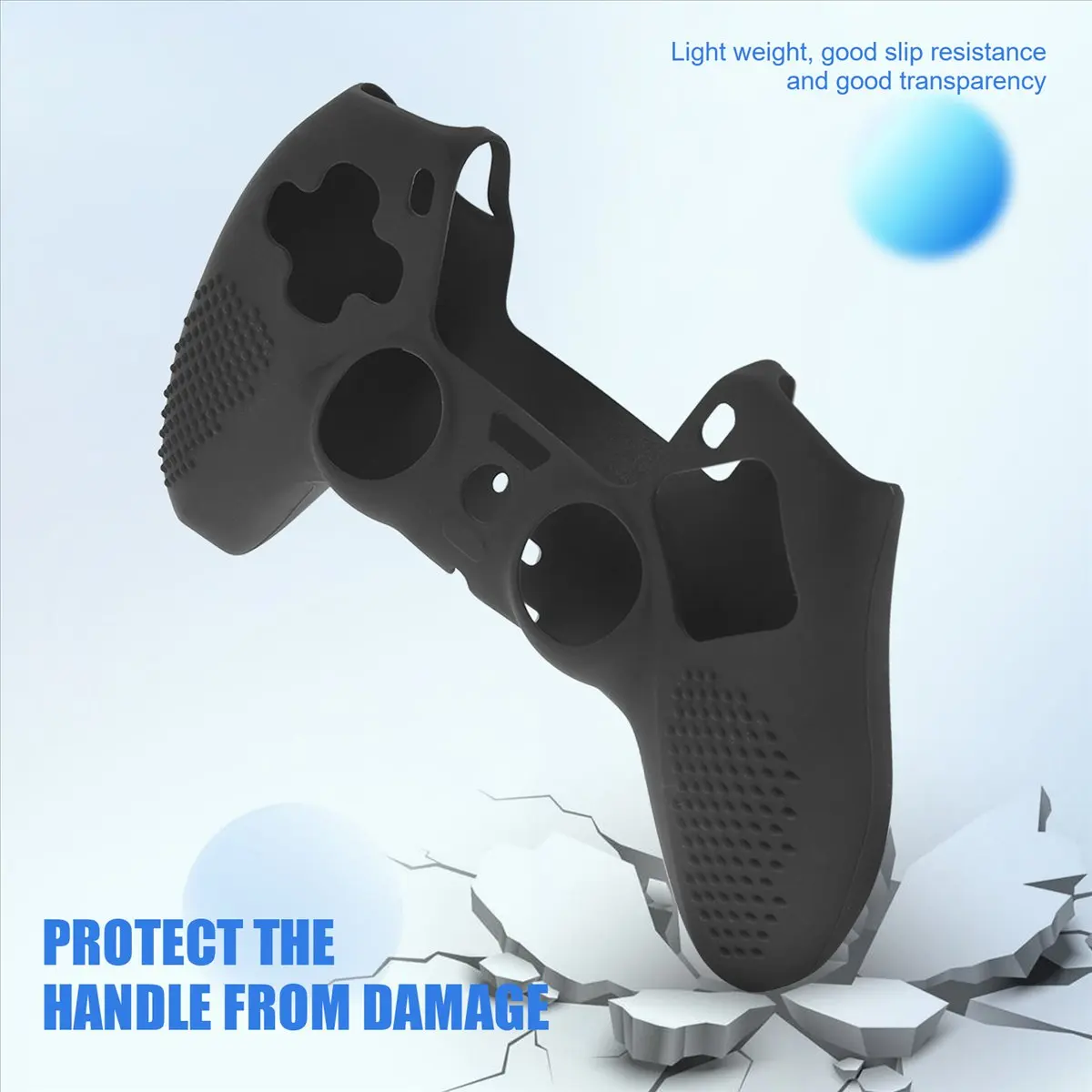 A40I للغطاء الواقي من السيليكون لوحدة التحكم لغطاء المقبض غير القابل للانزلاق (أسود)