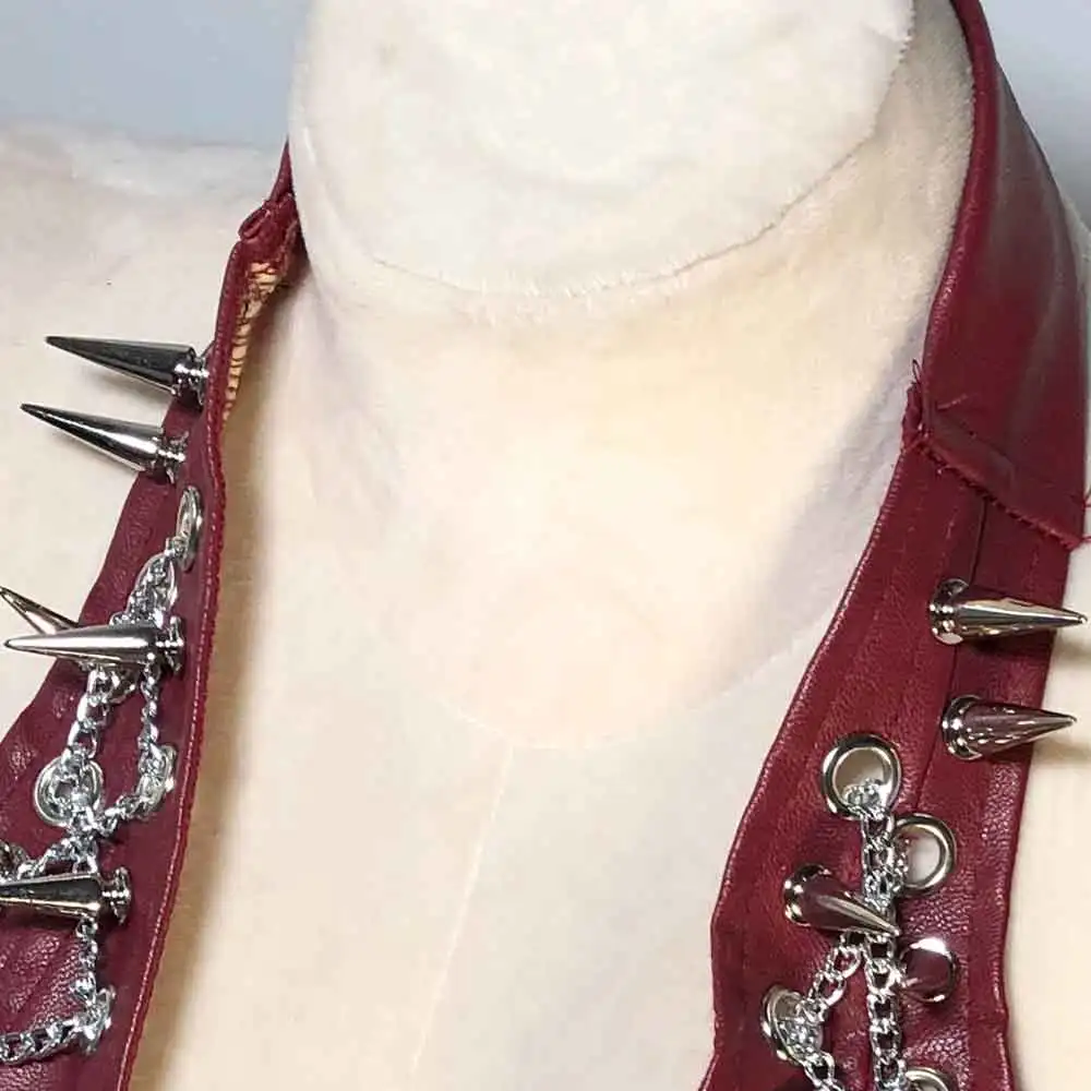 Goth Tops Punk Rock Clothes Emo Clothing Harajuku Gothic Tank Chain Rave Outfits Boho Scene Grunge Spiked Y2K Festival Bra