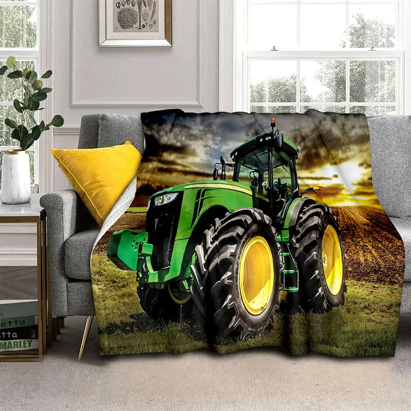 3D Retro Car Tractor Truck Series HD Blanket,Soft Throw Blanket for Home Bedroom Bed Sofa Picnic Travel Office Cover Blanket Kid