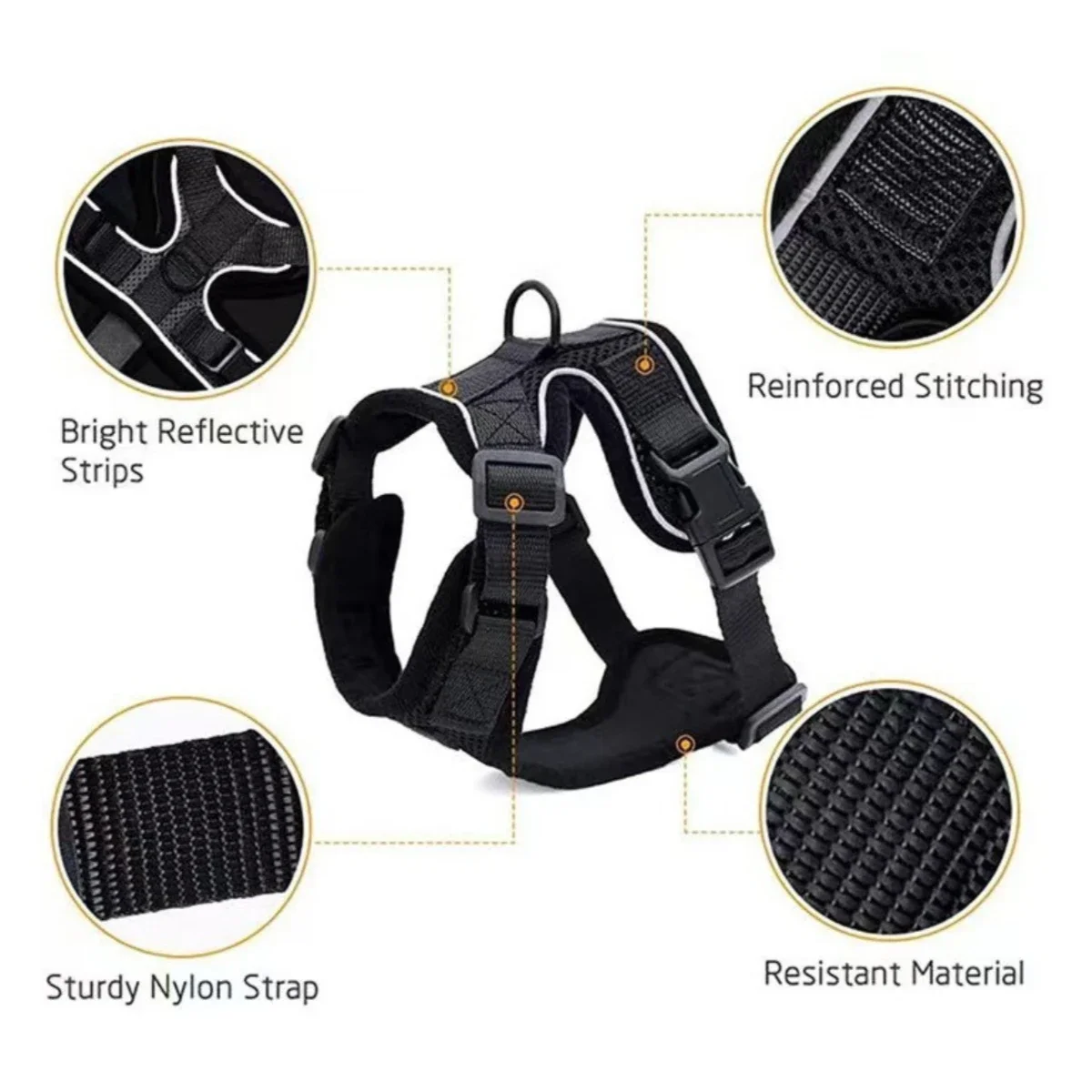 Cat Harness Lead Leash Set Walking Training Escape Proof Adjustable Reflective Pet Vest Harness Kitten Collar Pet Supplies