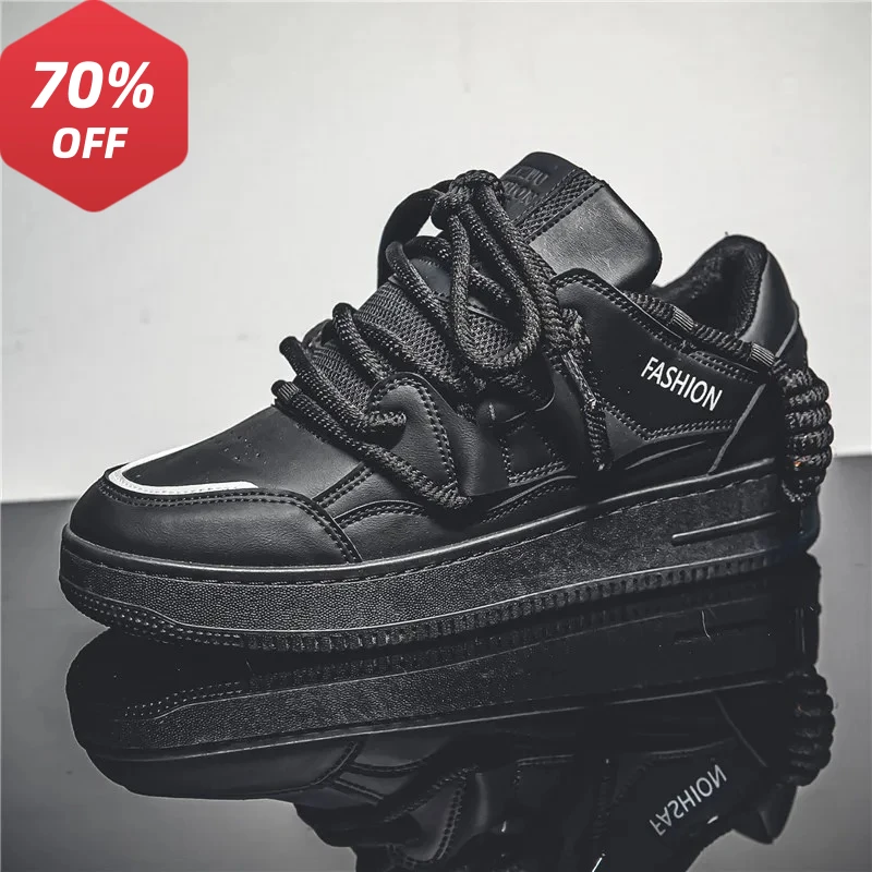 

2026 New Men's Thick-Soled Elevator Skate Shoes, Low-Top Chunky Sneakers, Non-Slip Wear-Resistant Casual Athletic Shoes