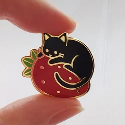 Hard Enamel Pines Badges Lapel Pins For Kids Girls Gifts Cartoon Black Cat Animal Pins