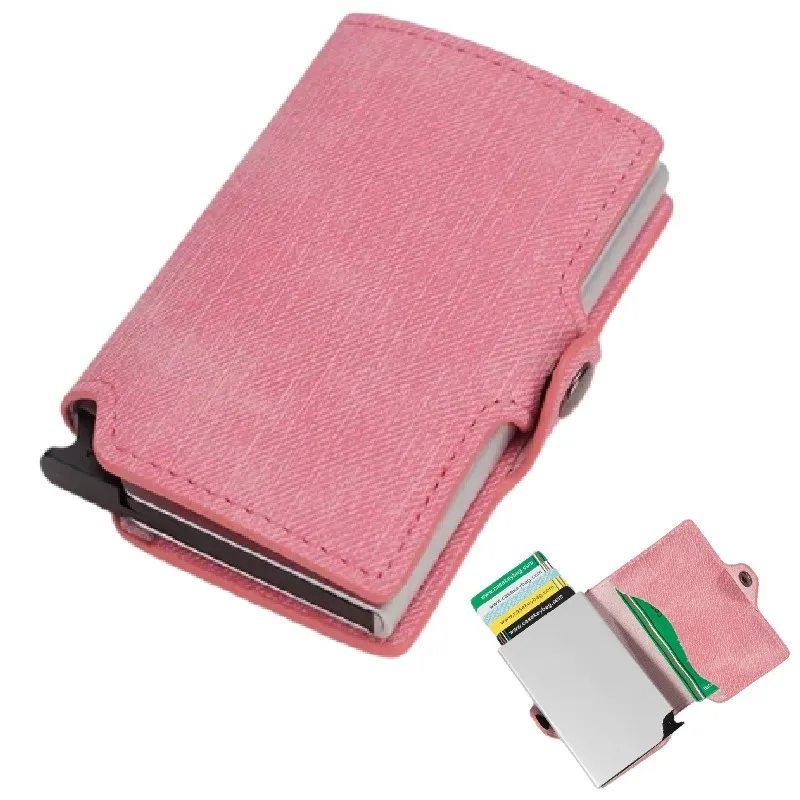 

Выдвижной держатель для кредитных карт, роскошный кошелек для карт, алюминиевый металлический зажим для карт, деловой футляр для банковских карт, большая вместимость для мужчин и женщин