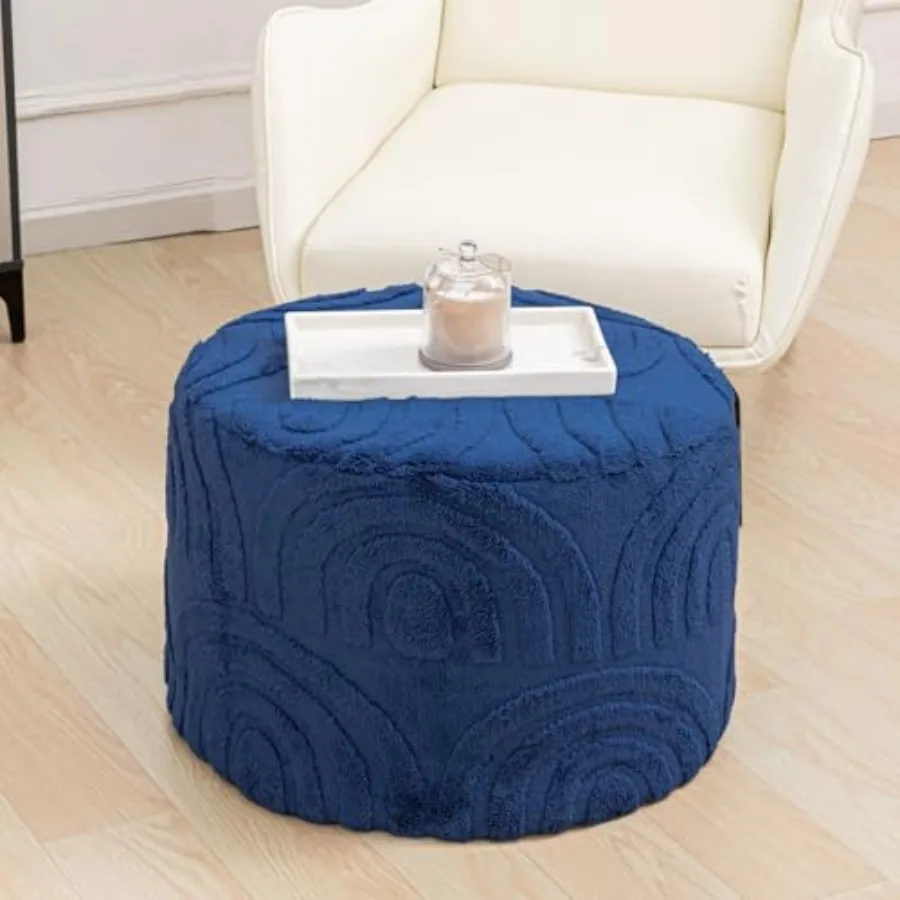 

Plush Fabric Ottoman Footrest 20"x14" Soft Foam Pouf with Removable Cover Perfect for Living Room Bedroom and Dorm