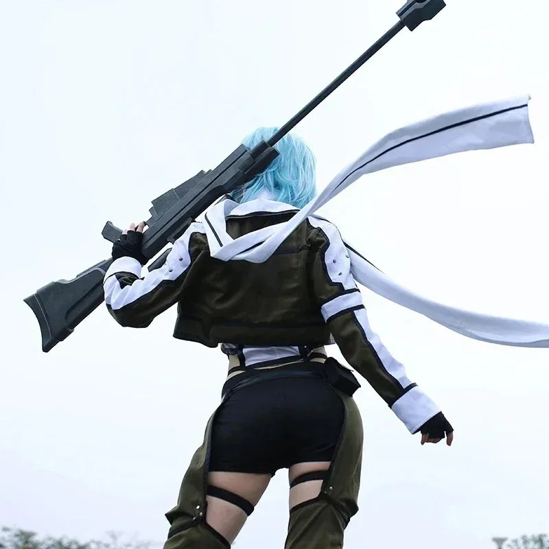 Sword Art Online 2 Asada Shino disfraz de Cosplay disfraces militares Sinon uniforme de juego de rol para fiesta de Halloween