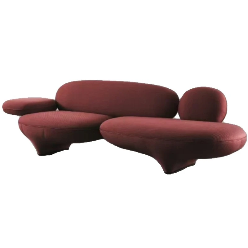 

Italian minimalist pebble sofa living room villa size special-shaped straight-row UFO fabric sofa