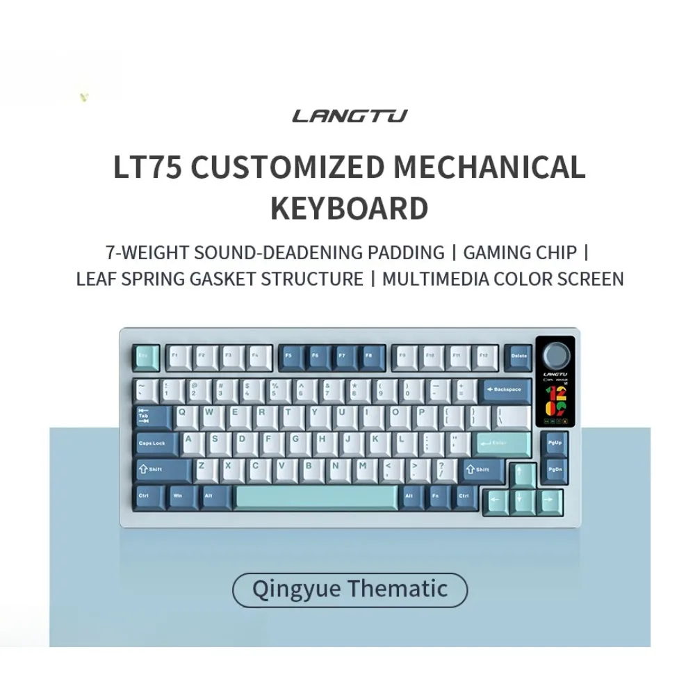 

LANGTU LT75 Custom Mechanical Keyboard Wireless Triple Mode Bluetooth Full Key Hot Plug Dial Gasket Structure Gaming 75% Layout