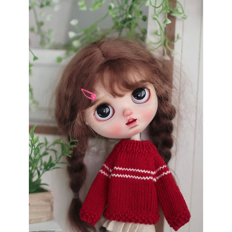 New Arrival Blyth Clothes Fashion Striped Sweater Round Neck Knitted Top for Blythe Doll 30cm 1/6 OB24 Azone Licca Dolls