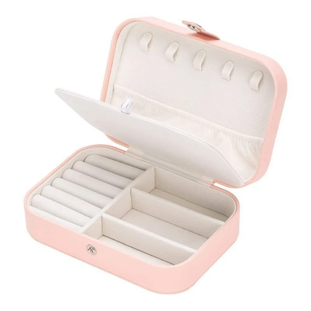 PU Leather Jewelry Box Multi Compartment Compact Design Jewelry Storage Holder Small Size Portable Jewelry Box For Women