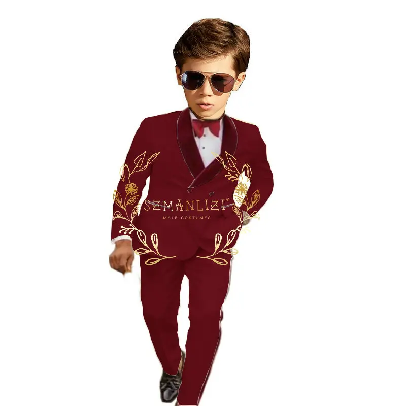 Suits For Boys Wedding Tuxedo Shawl Collar Pictures Formal Party Dress Kids Blazer Pants 2 Piece костюм для мальчика Traje Niños