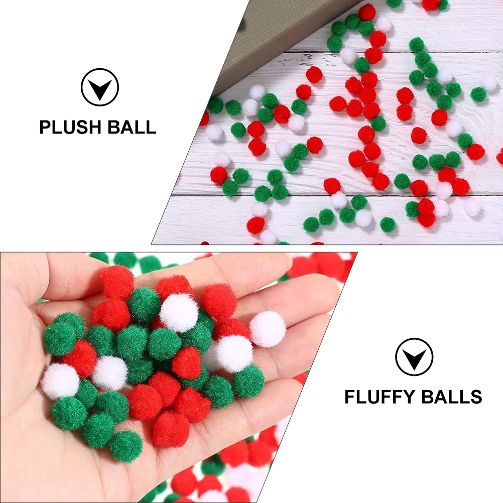 4 แพ็คคริสต์มาส Pompons DIY วัสดุ Ball ตุ๊กตาลูกบอลสีสัน Fluffy Pompom Poms