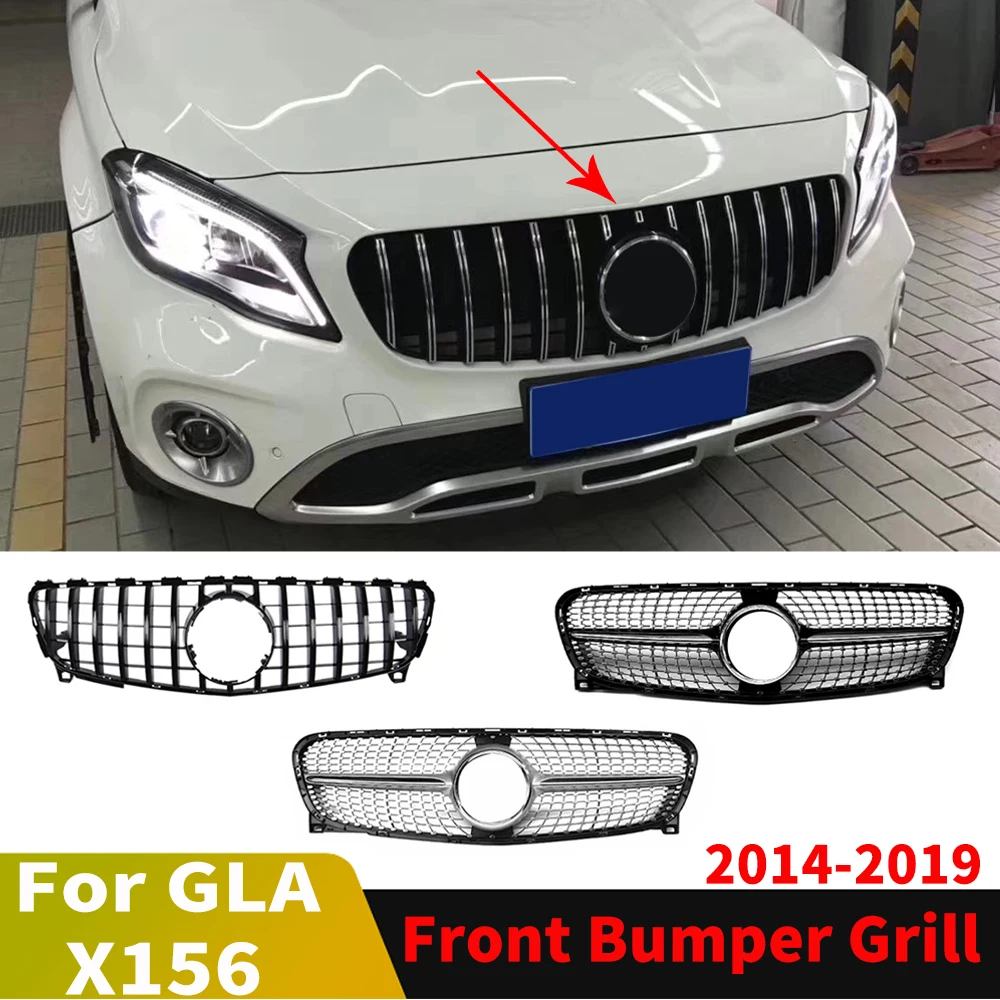 

Modified Hood Inlet Mesh Trim Styling Front Bumper Grille Racing Grill For Benz GLA X156 2014-2019 Facelift Body Kit