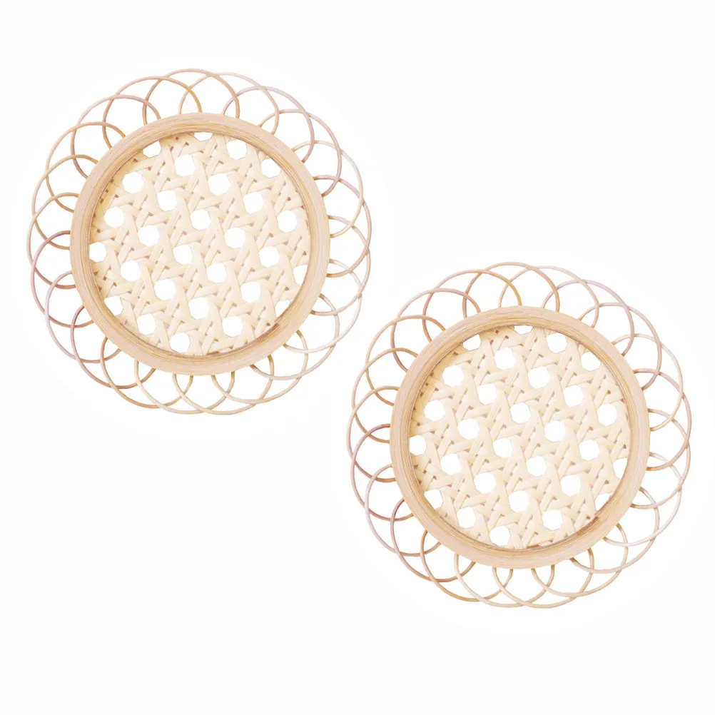 

2pcs Bamboo Coaster Square Round Heat Resistant Drink Mat Table Protector Cup Cushion Placemat For Home Office Decor Gift