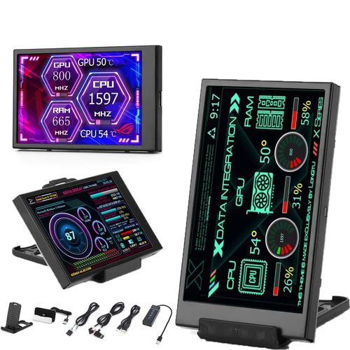 CPU 컴퓨터용 미니 컴퓨터, GPU RAM, HDD 디스플레이, USB LCD 모니터, AIDA64 윈도우용, 3.5 인치 IPS C타입 보조 화면 