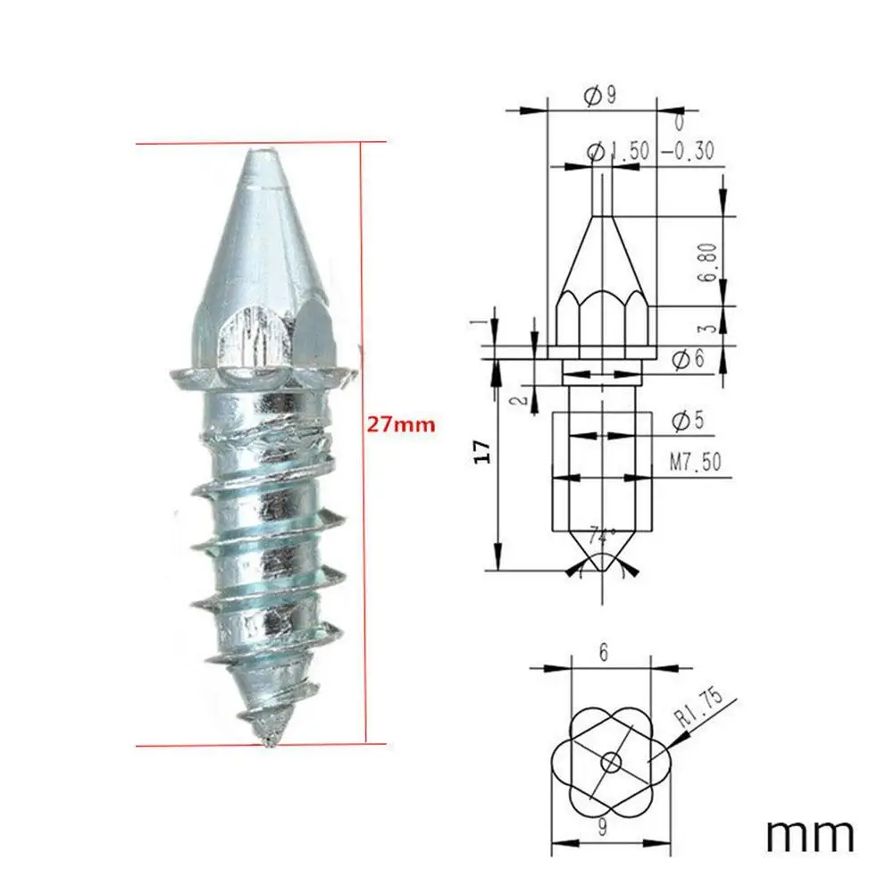 50PCS Winter Car Tires Studs Spikes Wheel Chains For Car Vehicle Truck Motorcycle Tires