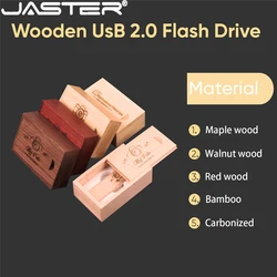JASTER – clé USB personnalisée en bois de bambou, 4/16/32/64 go, avec LOGO de mariage personnel