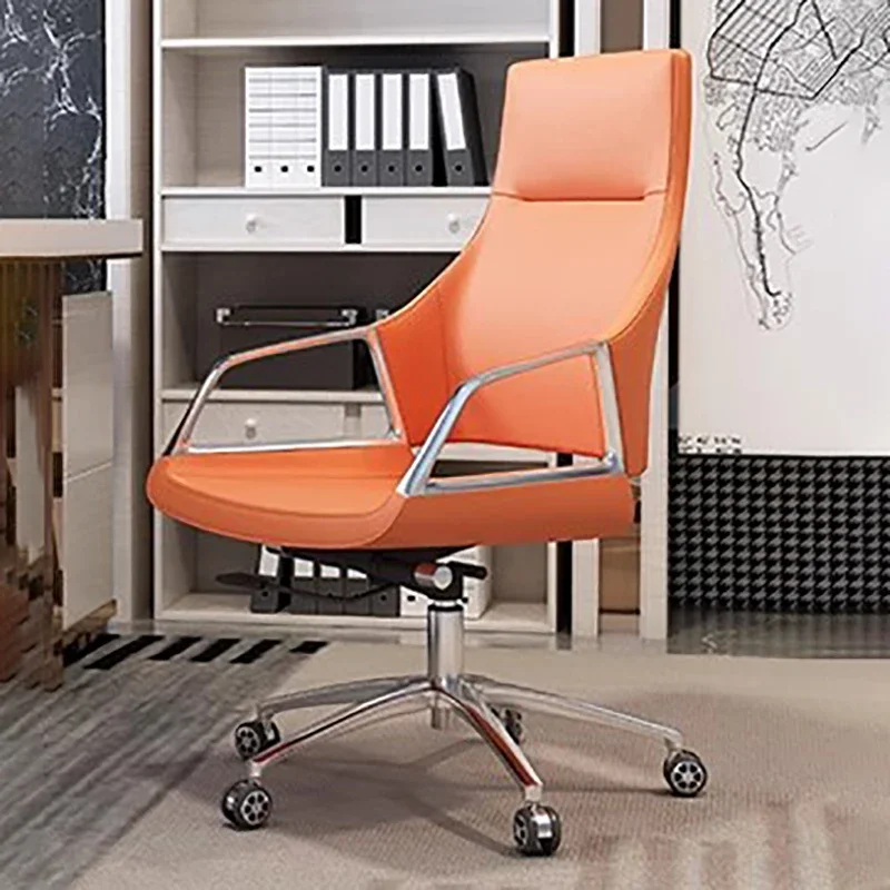 

Orange Chair Wheels Lazy Comfortable Game Bed Furniture Luxury Office Desk Gaming Comfy Relaxation Muebles Gamer Bedroom