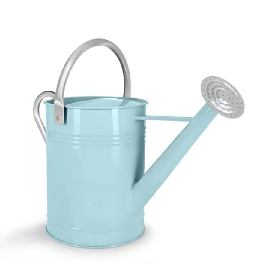 

Metal Watering Can for Outdoor Plants 1.7 Gallon Light Blue Garden Watering Can for Flower Houseplants Galvanized Finish