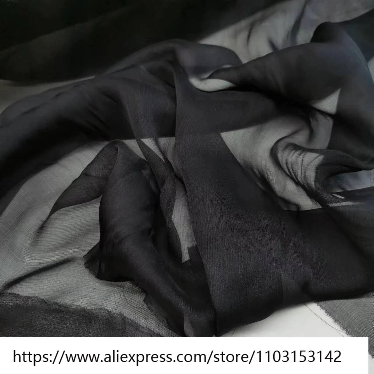 Zomer lichte en dunne zijden stof Pure kleur chiffon jurk gevoerde stof