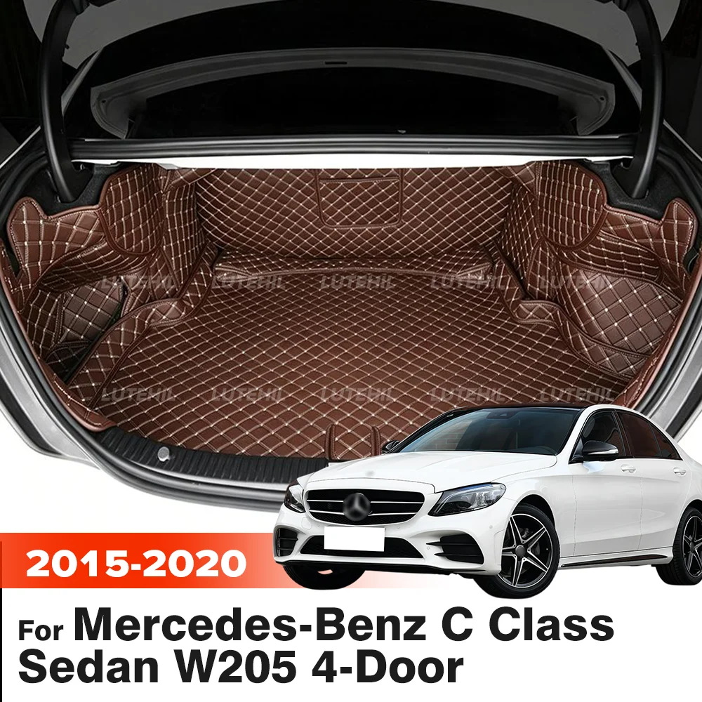 Lutehil Car Trunk mat Cargo Liner 19 18 Pad Auto Trunk Liner All Weather For Mercedes-Benz C Class Sedan W205 4-Door 2015-2020