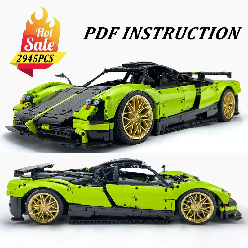 Novo técnico moc-168727 super sprots modelo de carro blocos de construção tijolos diy quebra-cabeça brinquedos montagem crianças aniversário presentes natal