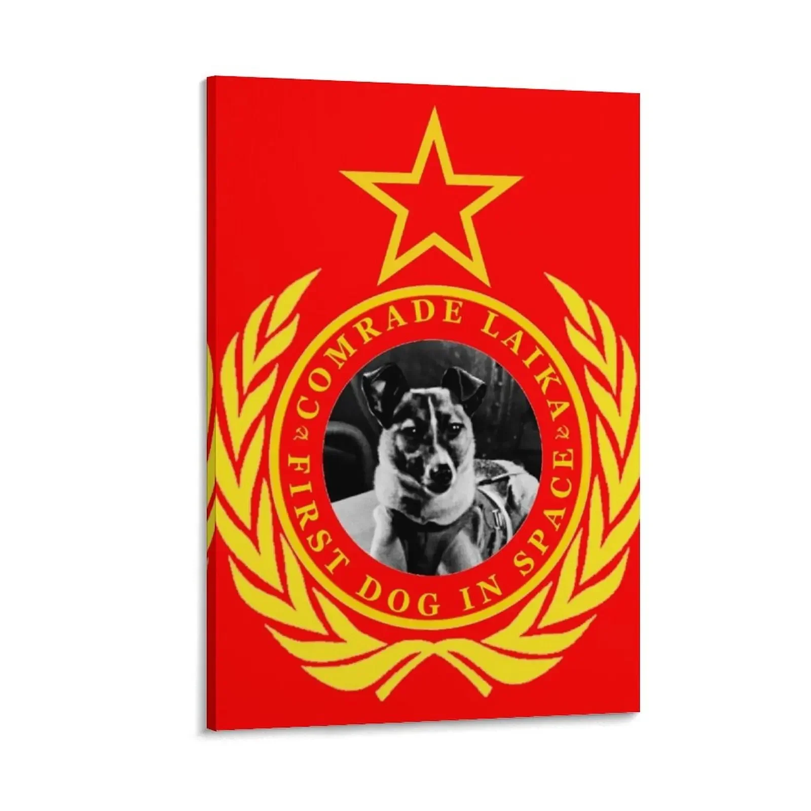 

Comrade Laika First Dog In Space Canvas Painting Home decoration office decoration Wall decoration frame