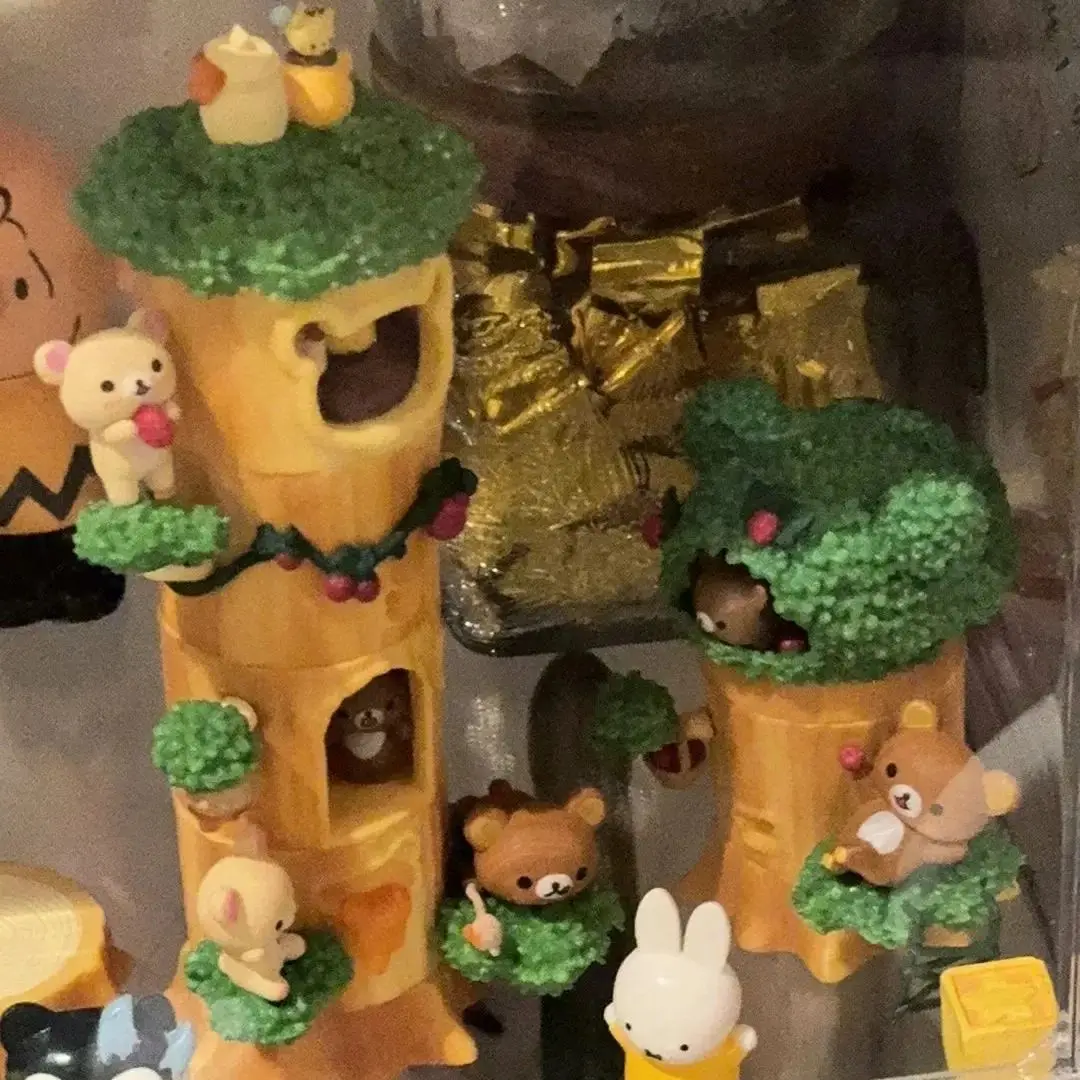 6pcs Rilakkuma Forest Tree Stump House Series Cartoon Korirakkuma Kiiroitori PVC Action Figure Collectible Model Set Gifts