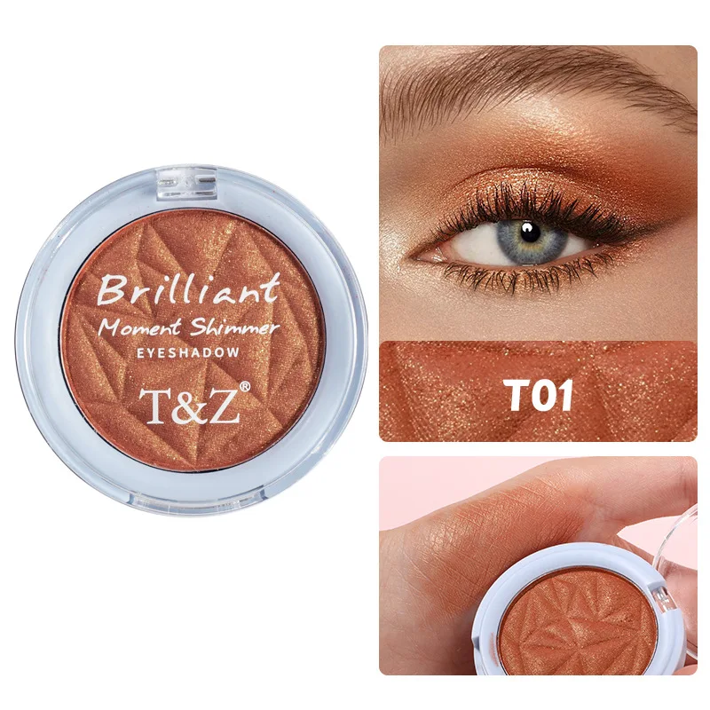 Paleta de sombras de ojos monocromáticas, lentejuelas, polvo brillante de alto brillo, aceite luminoso Facial brillante