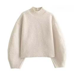 Basic T-shirts Woman Autumn/winter 2024 Solid Long Sleeve Tee Turtleneck Women Tops Harajuku Fashion Y2K T-shirts