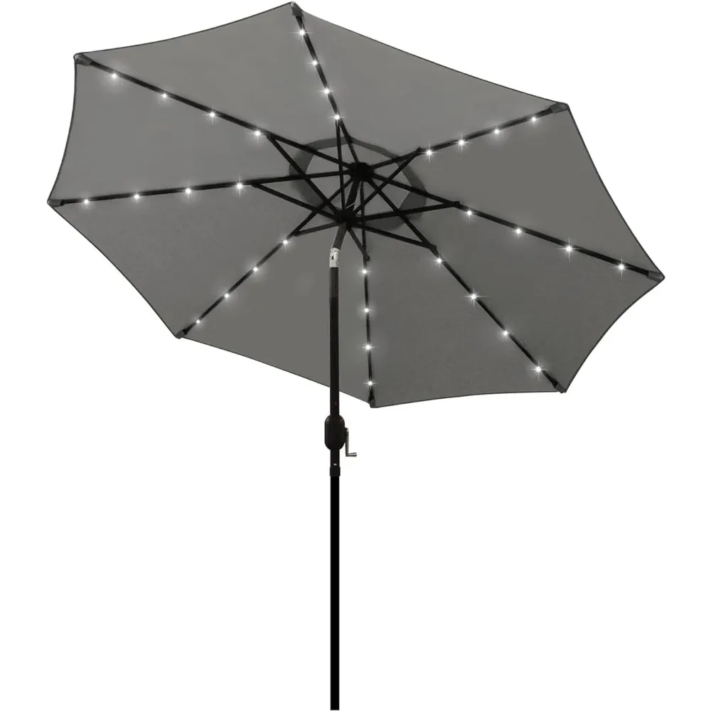 

Blissun 9 ft Solar Umbrella, 32 LED Lighted Patio Umbrella, Table Market Umbrella, Outdoor Umbrella for Garden, Deck, Backyard,