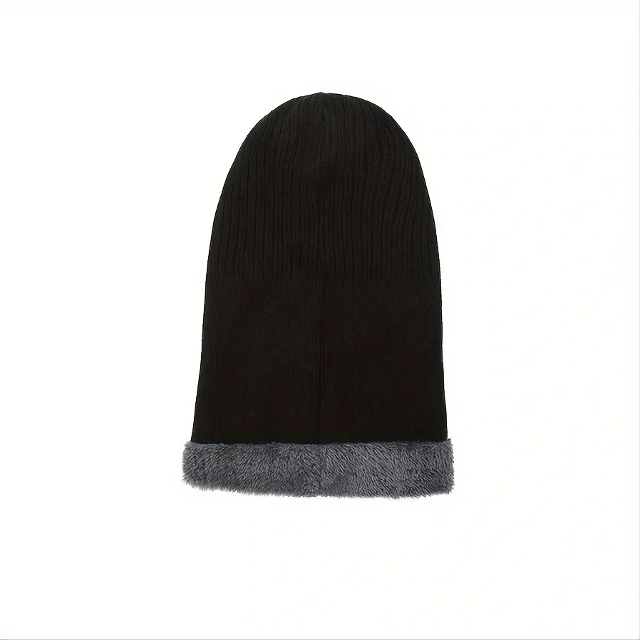 

Coral Fleece Beanie and Scarf Set Thermal Windproof Winter Hat Double Layer Knitted Cap for Men Women Unisex Cold Weather