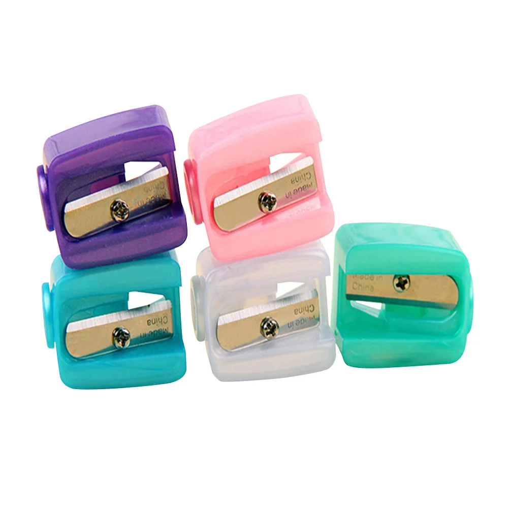 Sacapuntas para lápiz delineador de ojos, diseño compacto para delineador de labios y cejas, afilado eficiente, tamaño pequeño, fácil de guardar en cualquier lugar, 5 uds.