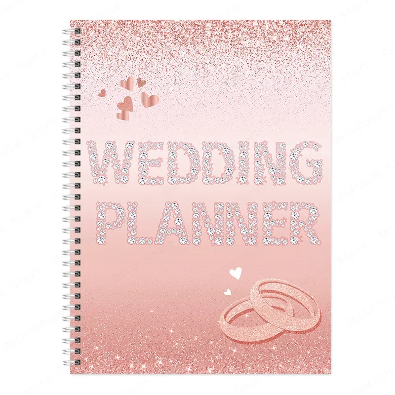 مخطط الزفاف الوردي اللامع تخطيط الزفاف سجل كتاب تطوير خطة الزفاف