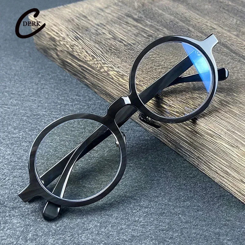 Natural Water Buffalo Horn Myopia Men Women Eyeglass Frames Fashion High-end Designer Brand Handmade Retro Round Optical Glasses