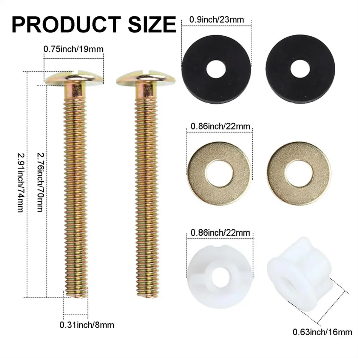 2026 + 2 قطعة طقم استبدال براغي مقعد المرحاض، قفل مقعد المرحاض شديد التحمل، مسمار مقعد المرحاض العالمي ومجموعة المسمار