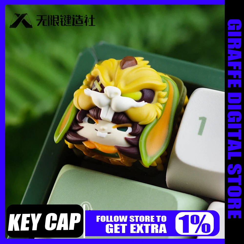 

Колпачки для клавиш с двенадцатью зодиака для механической клавиатуры в китайском стиле, креативные одиночные милые персонализированные колпачки для клавиш из смолы ESC, милые и модные