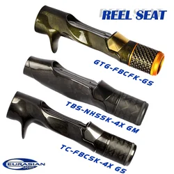 Fuji Copy Carbon Reel Seat for Casting FBCS and Spinning NHSS Hybrid Pipe Seat with Flat Back and Narrow Hump for Fishing Rod
