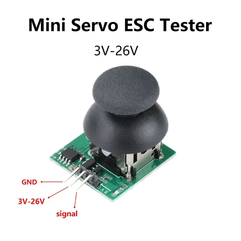 3-26V 1-6S Battery Servo ESC Tester Small Servo ESC Tester PWM Governor Steering Wheel Gear Speed Controller Test Module