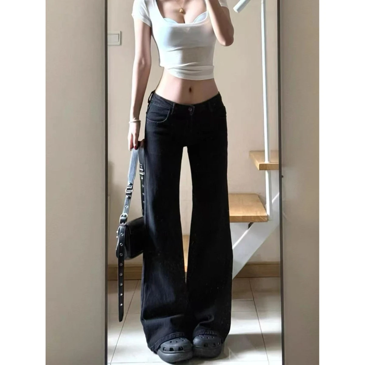 Bla Bell Bot デニム ジーンズ レディース 夏新作 プラスサイズ 美脚効果 ヒップカバー 伸縮性 ベルパンツ ストレートレッグジーンズ