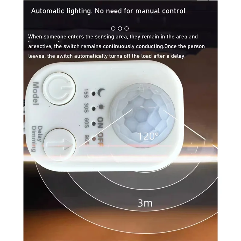 ABJI-DC 5V-24V USB cuerpo infrarrojo PIR Sensor de movimiento interruptor Detector para tiras de luz LED detección humana