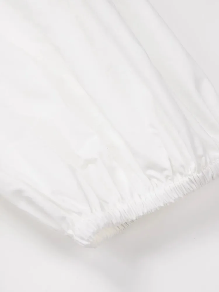 

CIVICERA Sweet Sle ort Sve irt Women's Cotton Pure Color Breathable Comfortable Baby Collar Length White Top